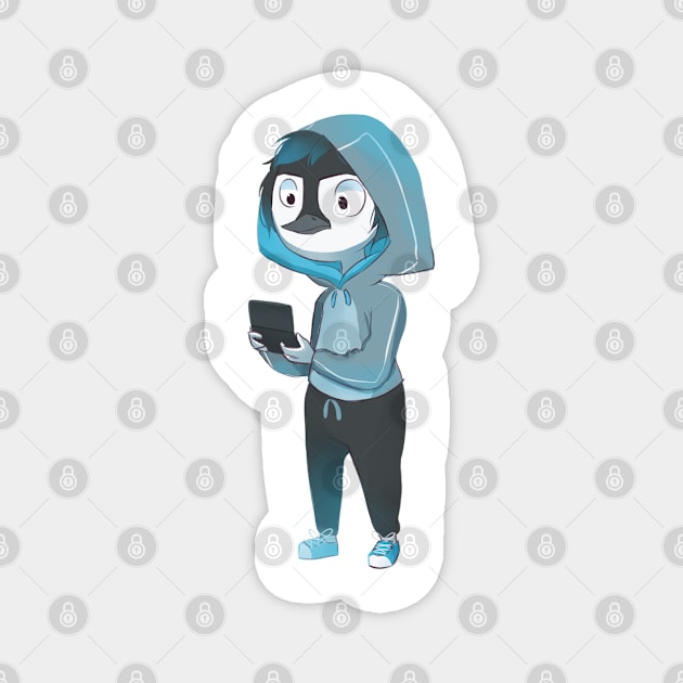 Penguin gamer Magnet by annearrt