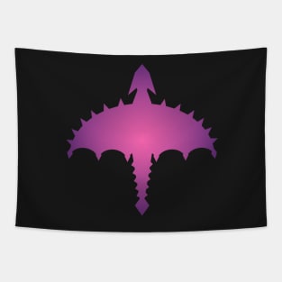 Purple And Hot Pink Abstract Digital Cyber Heavy Metal Dragon Design Tapestry