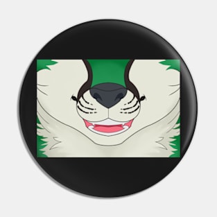 Green Fox Face Pin