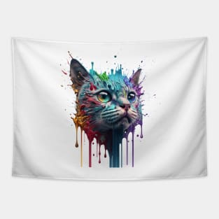 Cat Splash Art: Playful Fantasy Portrait #4 Tapestry