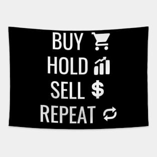 Buy Hold Sell Repeat Stocks Investor Trading Tapestry