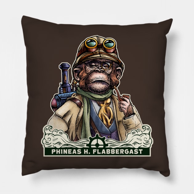 Phineas H. Flabbergast Pillow by ChetArt