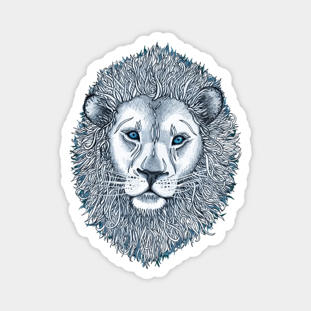 Blue Eyed Lion Magnet by micklyn