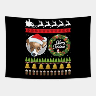 Whippet Dog Face Noel Costume Merry Christmas Ugly Sweater Tapestry