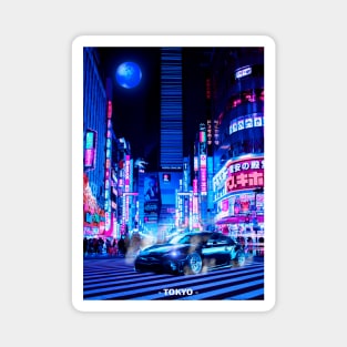 Car Neon Tokyo Synthwave Magnet