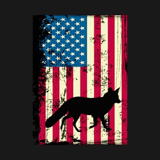 Fox American Flag USA Patriotic 4th Of July Gifts T-Shirt