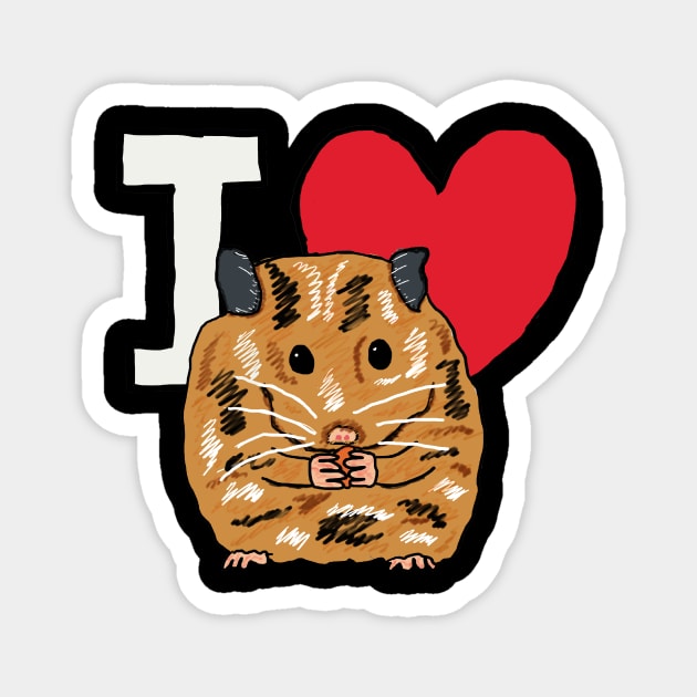 I Love Hamsters Magnet by Mark Ewbie