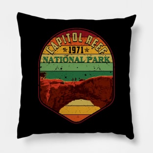 Capitol Reef National Park Camping Lover Vintage Pillow