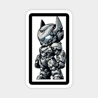 Chibi Neko Mecha Grey Magnet