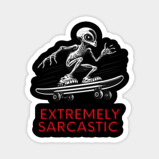 Extremely Sarcastic - Alien UFO Skateboard Magnet