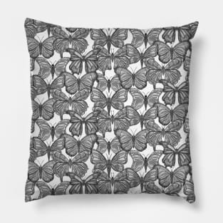 Gray Butterfly Paradise Pillow