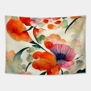 Serenity Watercolor Flowers Tapestry