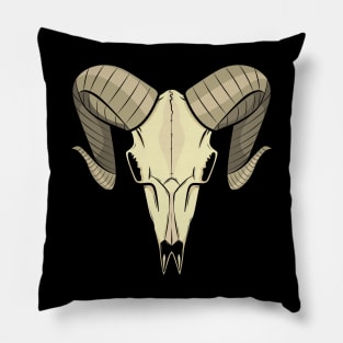 Old School Goat Skull Pillow