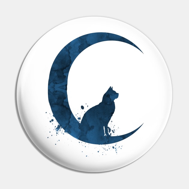 Cat on the moon Pin by TheJollyMarten