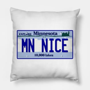 Minnesota Nice License Plate Pillow