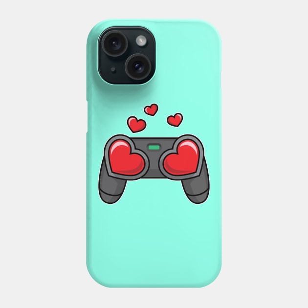 Gamer Lover Heart Valentines Day Phone Case by teeleoshirts