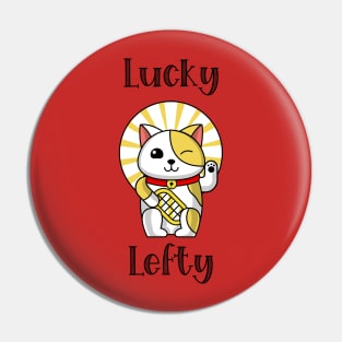 Lucky Lefty Japanese Fortune Cat Pin