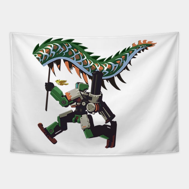 Bastion Dragon Dance Tapestry by Genessis