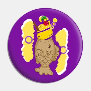 Pride Taiyaki design, second series (intersex) Pin