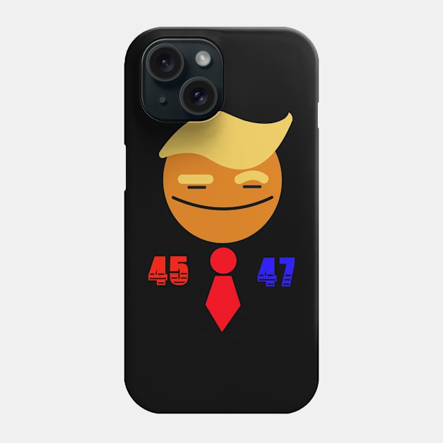 Smile Face Trump with Tie 45/47 Design Phone Case by GoogsInkBlot