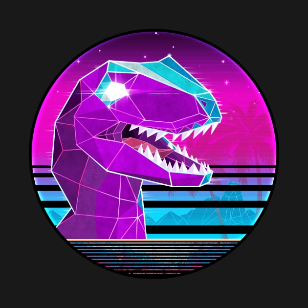 Rad Velociraptor (Vaporwave Aesthetic) by forge22