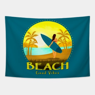 BEACH, GOOD VIBES Tapestry