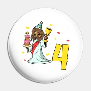 I am 4 with Jesus - kids birthday 4 years old Pin