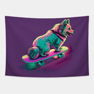 Dog on a Skateboard Tapestry