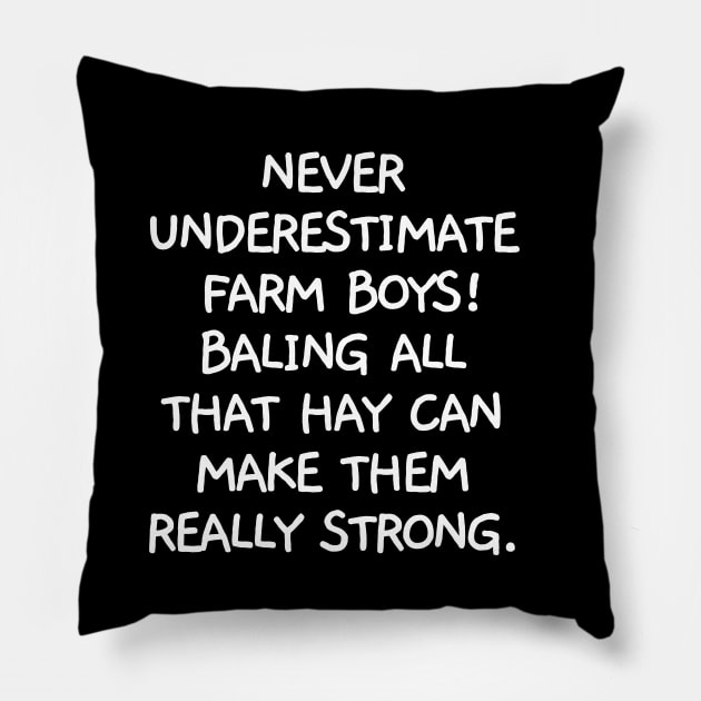 Never underestimate farm boys. Pillow by mksjr