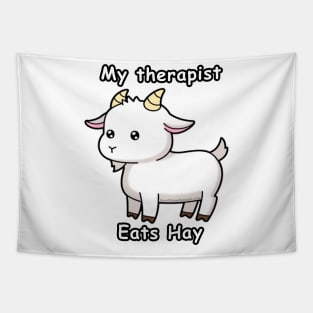 My Therapist Eats Hay Funny Goats Tapestry