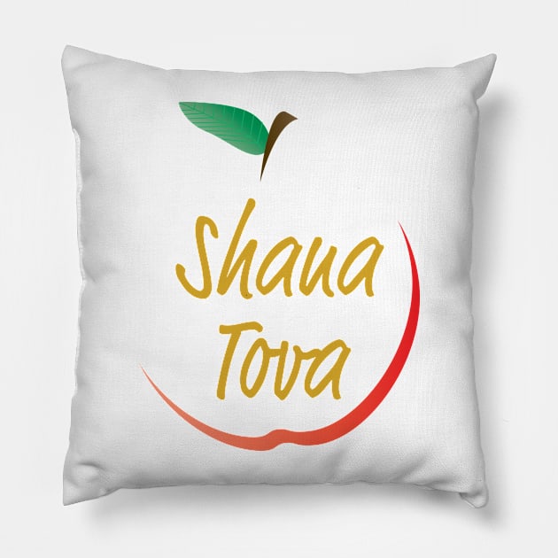 Rosh Hashanah Greeting SHANA TOVA Pillow by sigdesign