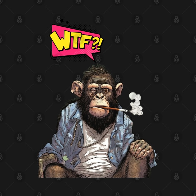 Stoned Monkey WTF Monkey Thoughts by FrogandFog