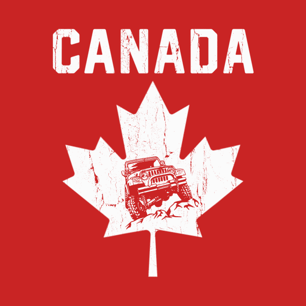 Canada Flag Jeep Canadian America Flag Vintage Jeep Canadian Pride Men/Women/Kid Jeep by David Darry