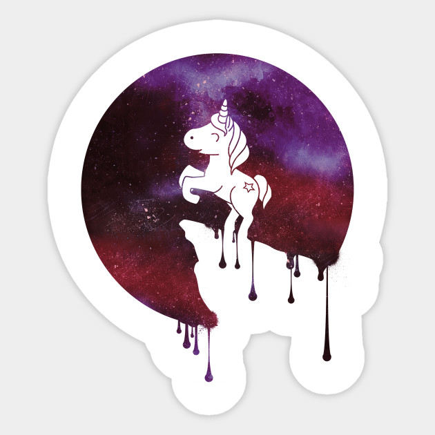 Cute Unicorn Fullmoon Watercolour Galaxy Universe Milkstreet Funny