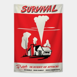 Survival 1950s vintage Nuclear poster Tapestry