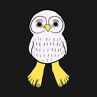 White Owl with Human Feet T-Shirt