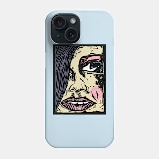 WOODCUT GIRL Phone Case