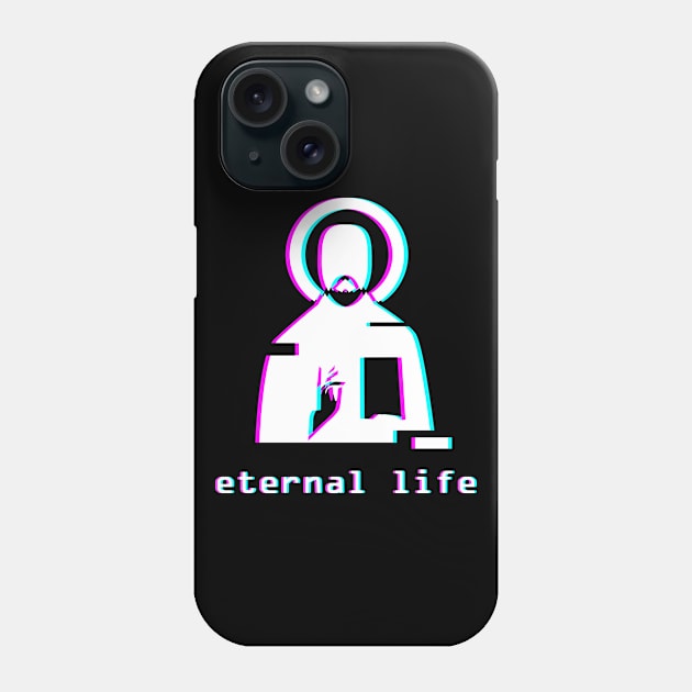 Eternal Life - Jesus Vaporwave Aesthetic Phone Case by Wizardmode