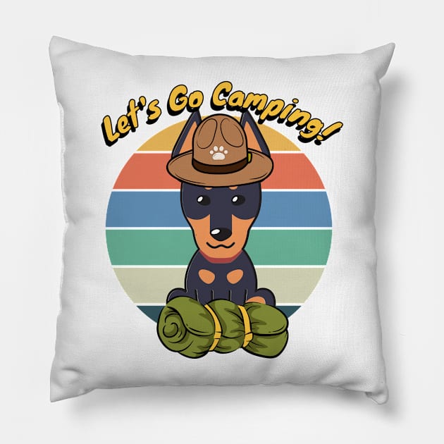 Cute Alsatian Wants to go Camping Pillow by Pet Station