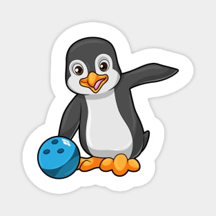 Penguin at Bowling with Bowling ball Magnet