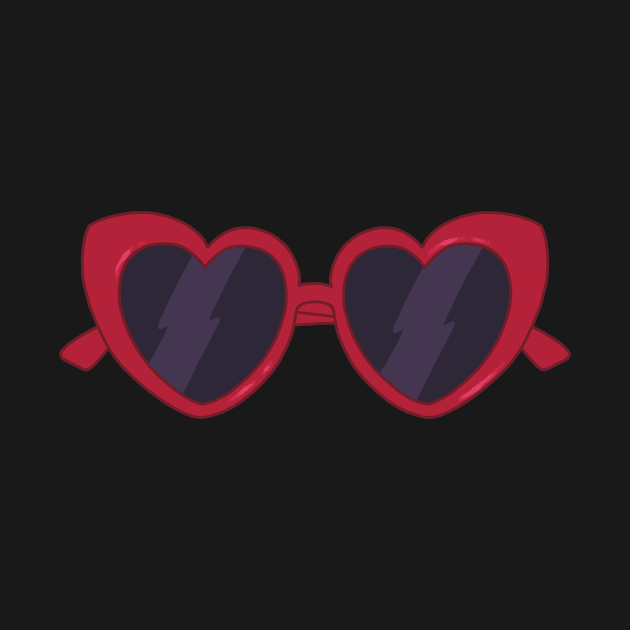 red heart shaped sunglasses aesthetic dollette coquette by maoudraw