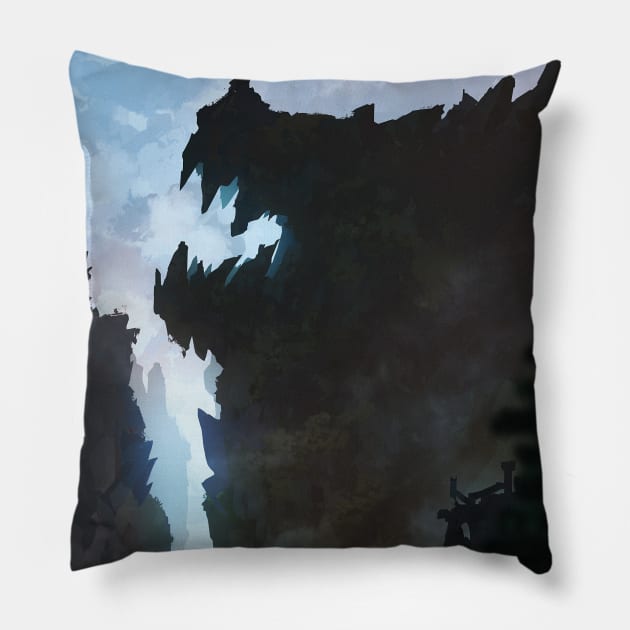 Dragon Cave Pillow by tiagosousa