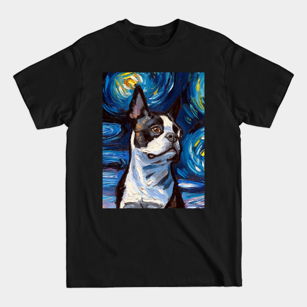 Disover Boston Terrier Night (Portrait) - Boston Terrier - T-Shirt