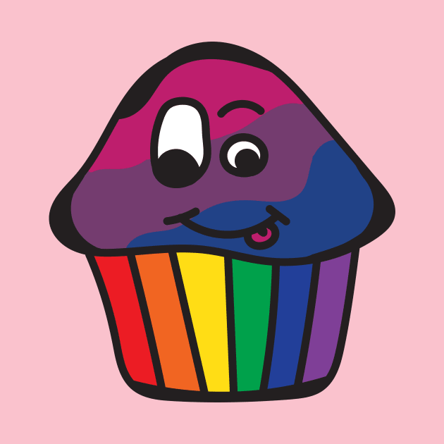Bisexual Pride Rainbow Cupcake by BiOurPride