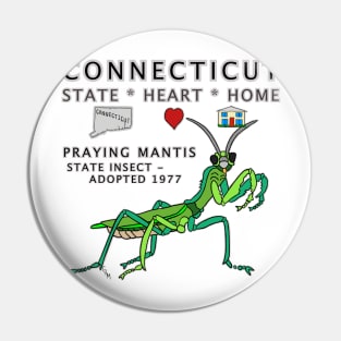 Connecticut - Praying Mantis - State, Heart, Home - State Symbols Pin