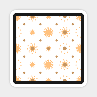 Suns and Dots Pale Orange on White Repeat 5748 Magnet