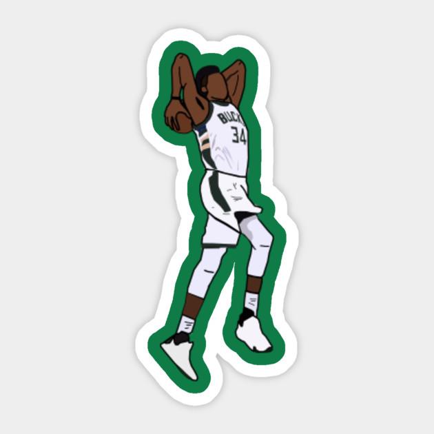 Giannis Antetokounmpo Back Scratcher Dunk Milwaukee Bucks Nba Aufkleber Teepublic De