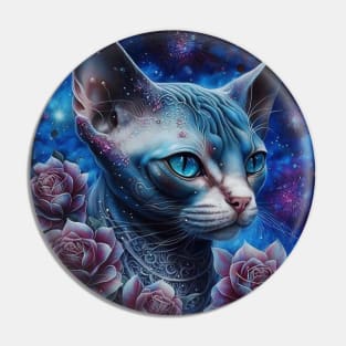 Blue Galaxial Sphynx Pin