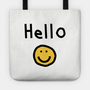 Hello with Smiley Face Tote