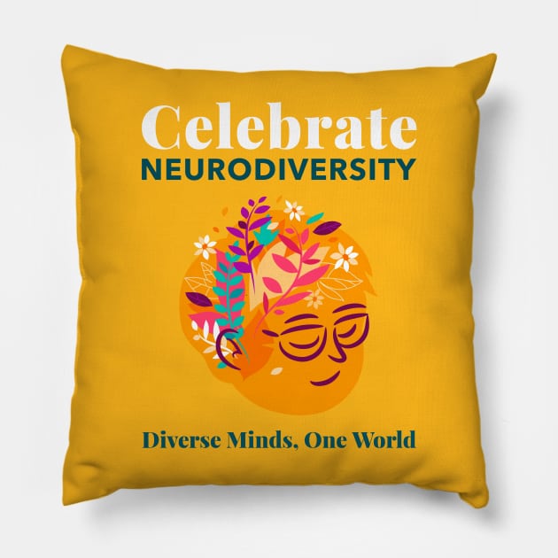 Celebrate Neurodiversity Pillow by UrbanPrintCollective